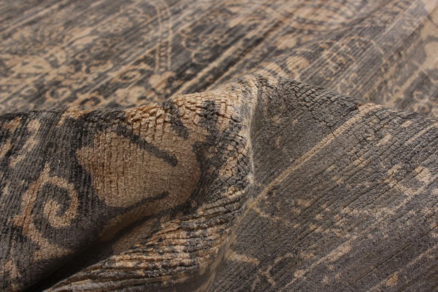 ECARPETGALLERY 5'0" x 7'4"  Transitional Galleria Hand-knotted Area Rug for Living Room, Dining Room and Bedroom in Grey
