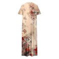 thumbnail image 1 of Ovzne Robes pour Femmes Robe d'Été pour Femmes Robe Unie Ample Décontractée Mode Robe à Manches Longues pour Femmes Robe à Col à Manches Longues Robe de Vacances à Manches Longues Imprimée Liquidation, 1 of 6