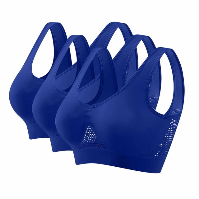 Posijego 3 Pack Women's Sports Bras Plus Size Wireless Bra High Impact Support Workout Running Bras