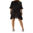 thumbnail image 3 of MesaSe Robe de Plage Ample pour Femmes à Manches Courtes, Col en V, Unie, à Volants, 3 of 6