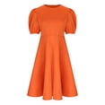 thumbnail image 4 of Pisexur Robes d'Invitée de Mariage pour Femmes à Manches Bouffantes, Robes Décontractées, Robe de Fête à Col en V à Motif Floral avec Poches, Robe de Cocktail, Unie, Grande Taille, Robes de Retour à la Maison, 4 of 5