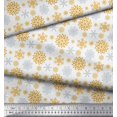 thumbnail image 2 of Soimoi Rayon Fabric Snowflake Artistic Print Fabric by Yard 42 Inch Wide, 2 of 3