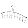 thumbnail image 1 of TIELUTT Functional Windproof Sock Clip Clothesline with 10 Clips Portable Folding Sock Rack Underwear Saw Horses Folding an Fitting Vise Utility Clips for Keys Clamp Lights for Workshop Workmate 425, 1 of 7