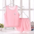 thumbnail image 2 of Newborn Girl Outfits Quick Drying Vest Set Summer Ice Silk Two Piece Children'S Wear Newborn Boy Clothes Pink 3-4 Years, 2 of 3