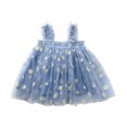 thumbnail image 1 of Cameland Robe d'Été Mignonne pour Bébés Filles, Douce, à Bretelles, Sans Manches, Imprimée de Fleurs, en Dentelle, 1 of 2