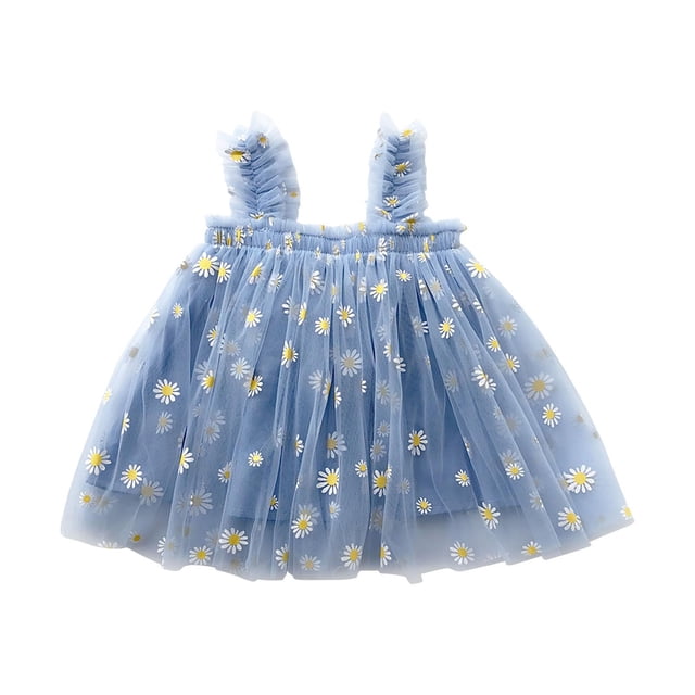 Cameland Robe d'Été Mignonne pour Bébés Filles, Douce, à Bretelles, Sans Manches, Imprimée de Fleurs, en Dentelle