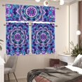 thumbnail image 4 of Mandala Kitchen Curtain and Valances Set for Windows Valance Curtain Panel Drape Treatment Short Valances Bathroom Decor Curtains 3 Piece Set, 4 of 5