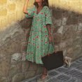 thumbnail image 2 of Birdeem Womens Casual V-Neck Printed Short Sleeved Dress, 2 of 7