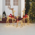 thumbnail image 2 of Holiday Time 3-Piece Lighted Glittering Thread Deer Family Outdoor Decor, with 210 Warm White LED Lights, 2 of 4