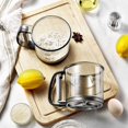thumbnail image 4 of Fine Mesh Sieve With Clear Measuring Markings 125 ml and 250 ml Capacity Semi-Automatic Rotary Handle Stainless Steel Mesh Baking Tool for Flour Cocoa Powder, 4 of 6