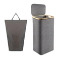 thumbnail image 1 of Clothes Hamper Large Laundry Basket Foldable Inner Bag Tall Portable Storage Basket Bins Laundry Hamper for Living Room Dorm Gray, 1 of 8