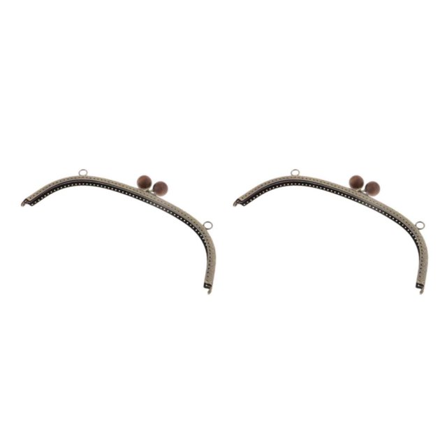 Maytalsory Metal Arch Frame Kiss Clasp Purse Bag DIY Bead Head Lock Coffee 24.5cm 2Set