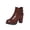Brown, variant on jovati Womens Winter Vintage Thick Heel Belt Buckle Side Zipper Low Tube High Heel Ankle Boots