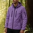 thumbnail image 2 of Lovzfmll Men's Rain Jacket Waterproof Windproof Hooded Outdoor Shell Purple, M, 2 of 4