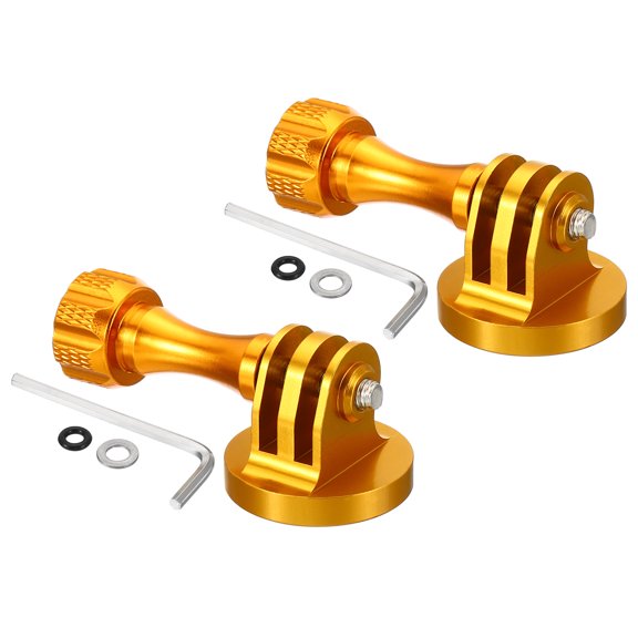 Unique Bargains 1/4' Thread Action Camera Tripod Adapter Aluminum Tripod Mount Adapter with Thumbscrew Style 1, Golden 2 Pack