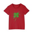 thumbnail image 1 of FAIWAD Hauts pour Enfants Garçons Filles Manches Courtes T-Shirt Graphique de la Saint-Patrick Trèfle Mignon Décontracté Col Rond, 1 of 4
