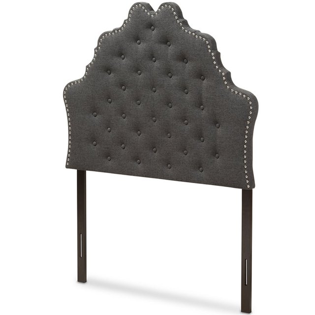 Baxton Studio Tête de Lit Capitonnée pour Lit Jumeau en Gris Foncé