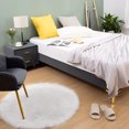 thumbnail image 2 of Amdohai European Imitation Wool Bedside Living Room Carpet Round Diameter 90 White, 2 of 8