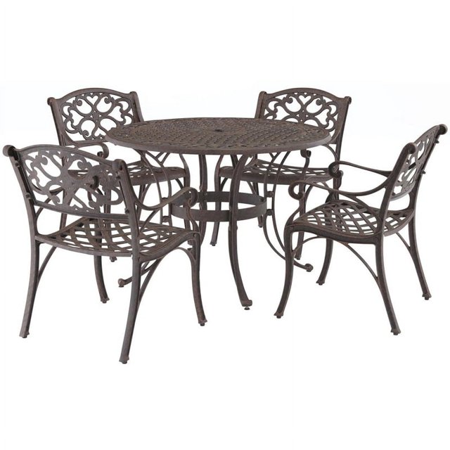 Homestyles Sanibel Ensemble de Salle à Manger Extérieur en Aluminium 5 Pcs Bronze