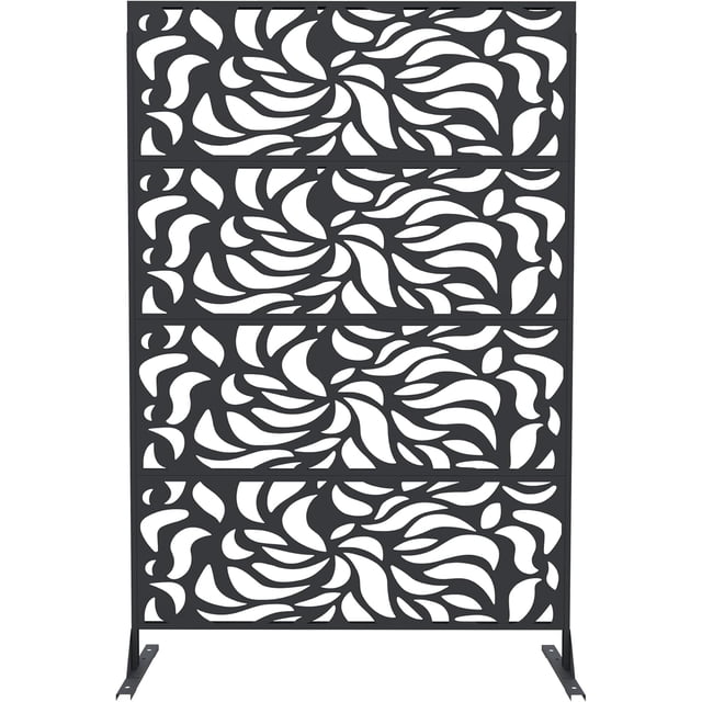 Bingirl |9527|Enhance Your Garden Privacy: Decorative Metal Outdoor Privacy Screen with Flower Design|