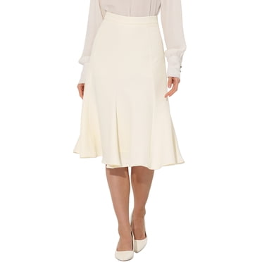 INSPIRE CHIC Jupe Élégante pour Femme, Ligne A, Midi, Fermeture Éclair Latérale, Taille Haute