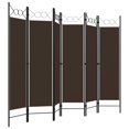 thumbnail image 2 of vidaXL 6-Panel Room Divider Brown 240x180 cm, 2 of 4