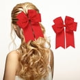 thumbnail image 1 of Iumwxz 6-inch Ribbed Satin Fishtail Double Layered Ribbon Bow Hair Clip For Children's Hair Accessories Hair Clip, 1 of 7