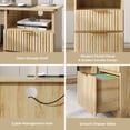 thumbnail image 4 of Bestier Bureau d'Ordinateur PC en L de 55 Pouces à Dessus Relevable avec Prises de Courant, Tiroirs de Rangement et Support pour Moniteur, Bûche, 4 of 9
