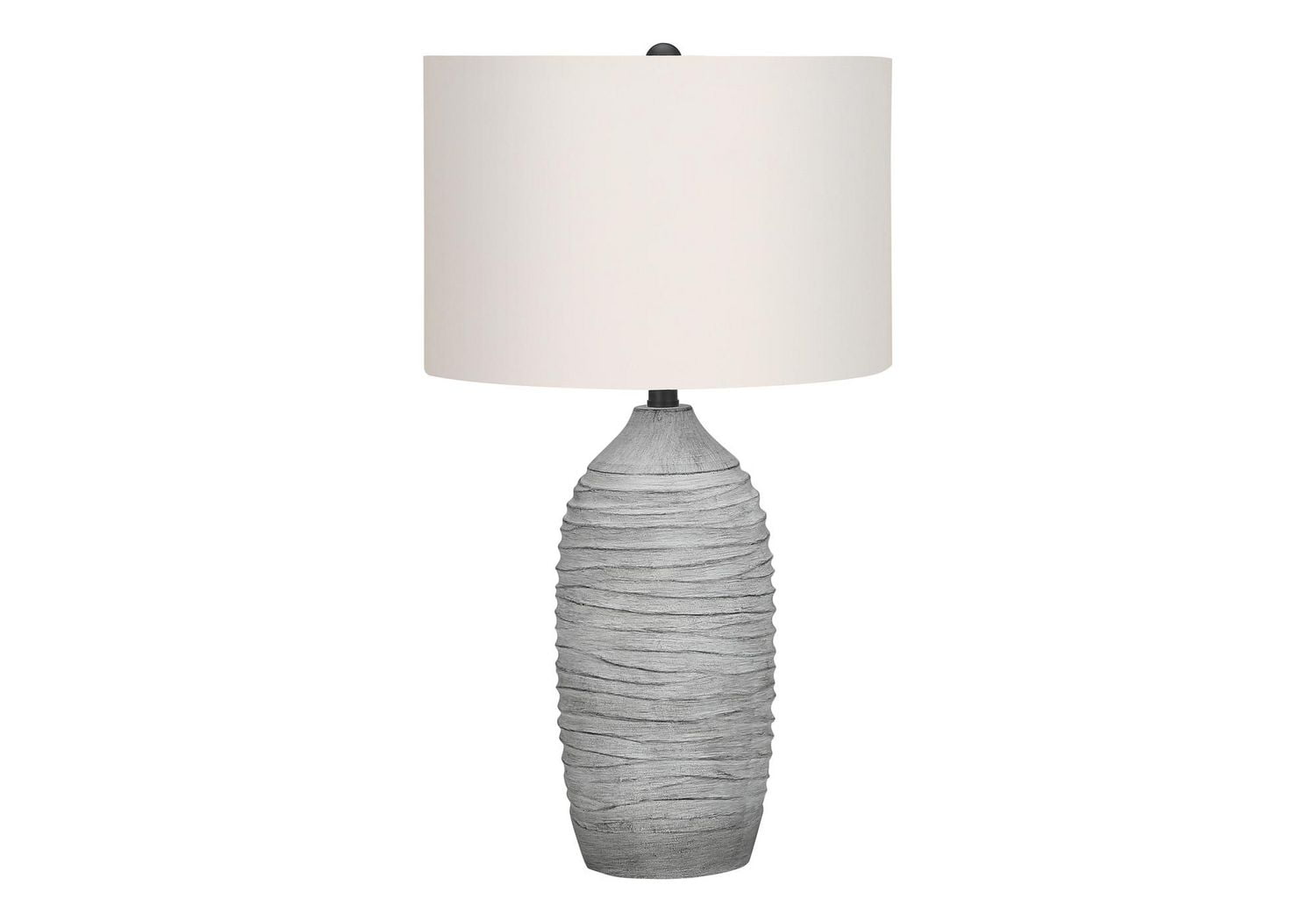 Monarch Specialties Luminaire, 27"h, Lampe De Table, Résine Grise, Teinte Ivoire / Crème, Moderne