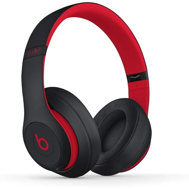 Casque d'Écoute Circum-Auriculaire Sans Fil à Réduction de Bruit Restored Beats Studio3 - Puce W1, Bluetooth Classe 1, 22 Heures d'Écoute, Microphone Intégré - (Defiant Black-Red)