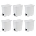 thumbnail image 1 of Sterilite 2.7 Gal Rectangular Step On Trash Bin Wastebasket, White (6 Pack), 1 of 9