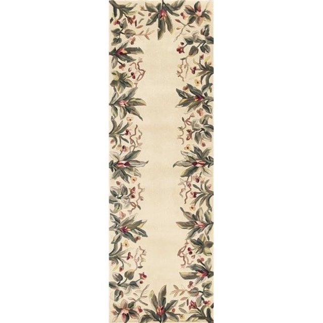 HomeRoots 352765 2 ft. 6 in. x 8 ft. Runner Wool Ivory Area Rug
