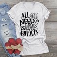 thumbnail image 2 of RKSTN Hauts pour Femmes Saint-Valentin Cœur d'Amour Lettres Imprimées Mode Blouse Confortable Hauts Tempérament Couleur Unie Col Rond Manches Courtes Hauts, 2 of 5