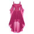 thumbnail image 1 of Robes Style Gothique pour Femmes Grande Taille Mode Robe Midi Corset Manches Longues Évasées Chiffon Fête Élégante, 1 of 5