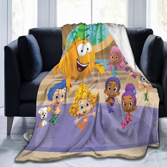 Bubble Guppy Ultra-Soft Micro Fleece Blanket Home Decor Throw Lightweight for Couch Bed -Q400