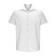 thumbnail image 4 of Admvng Chemises en Lin pour Hommes Décontractées Unies à Col Rabattu Chemise Boutonnée Manches Courtes P-2TG, 4 of 7