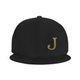 thumbnail image 3 of ZICANCN Alphabet J Pattern Baseball Caps, Trucker Hats for Men And Women, Adjustable Breathable Flat Caps, Black, 3 of 6