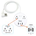 thumbnail image 2 of Uolo Concentrateur d'Alimentation PD 45 W Volt - Parasurtenseur avec Ports USB A/USB C et Cordon d'Extension 1,5 m - Blanc, 2 of 3