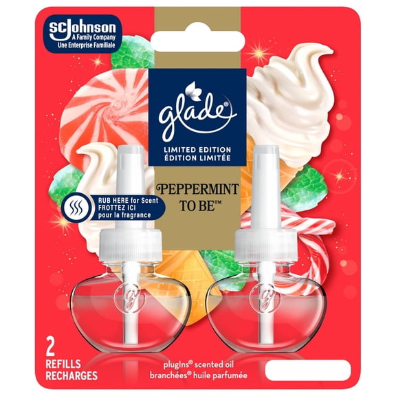 Glade Plugins® Air Freshener Oil Refill, Peppermint To Be™, Stocking Stuffer