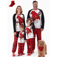 thumbnail image 1 of PatPat Pyjama de Noël pour Femme, Ensemble Assorti 2 Pcs pour Toute la Famille : Haut à Manches Longues avec Motif Père Noël et Pantalon à Carreaux Rouges. Parfait comme Cadeau de Noël. Chaussettes Incluses. Taille M., 1 of 14