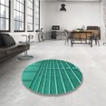 thumbnail image 4 of Ahgly Company Tapis d'Intérieur Lavable à la Machine, Carré, Transitionnel, Vert Turquoise Foncé, Tapis de Zone, 3 Pieds Carré, 4 of 7
