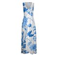 thumbnail image 4 of TJAZFJPA Robe Bohème Mode Femme Printemps et Été Imprimée Sans Manches Col en V Fermeture Éclair Latérale Style Robe (5) Robe Tube Robe Formelle Robe Maxi, 4 of 7