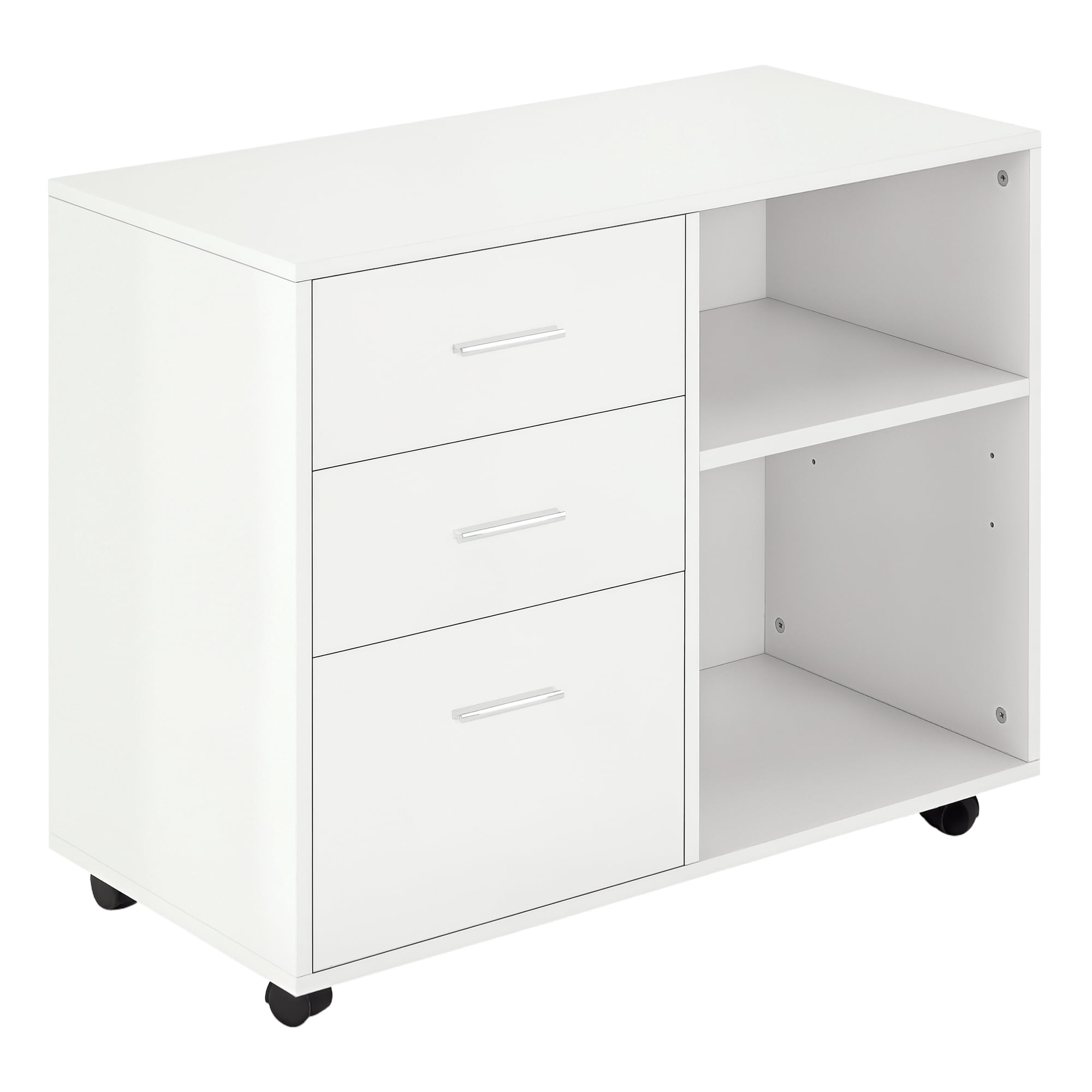 HOMCOM Printer Stand Mobile Printer Table W/ Storage Wheels White