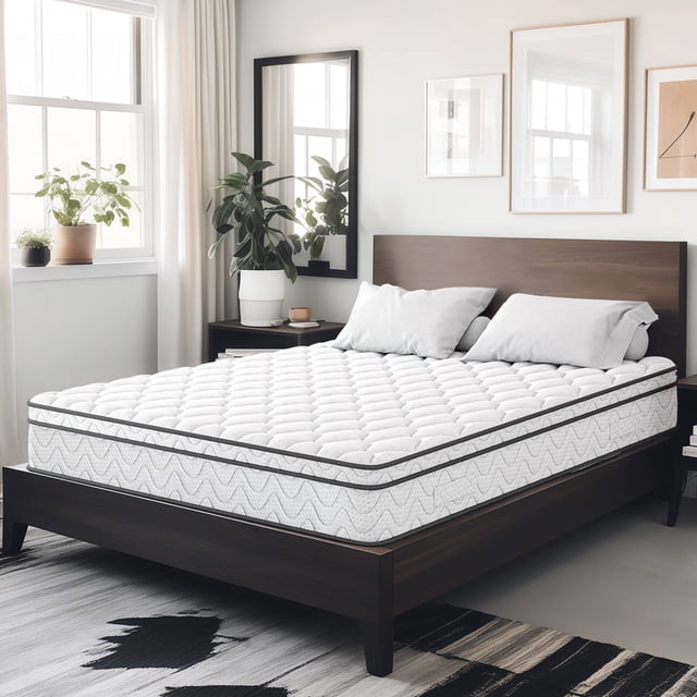 Queen Mattress, 10 Inch Queen Size Memory Foam Innerspring Hybrid Mattress in a Box, for Pressure Relief, Motion Isolation, 203cm L x 153cm W x 25cm H