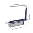thumbnail image 3 of Retractable Water Filter Rack Basket - Expandable Sink Mounted organizer Multi-Functional Drying Rack & Utensil Holder Sturdy, Blue, JKODE, 3 of 9