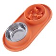 thumbnail image 3 of Dual Pet Bowls with Anti Overturn Design, Anti Choking and Slow Feed, Versatile Use, and Durable Material, Silicone Stainless Steel for Small Large Pets, 3 of 8