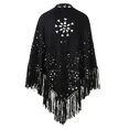 thumbnail image 3 of Poncho Cape Ouvert en Suède à Franges pour Femme - Motif Punch, Polyester, Taille Unique - Longueur 190 cm, 3 of 4
