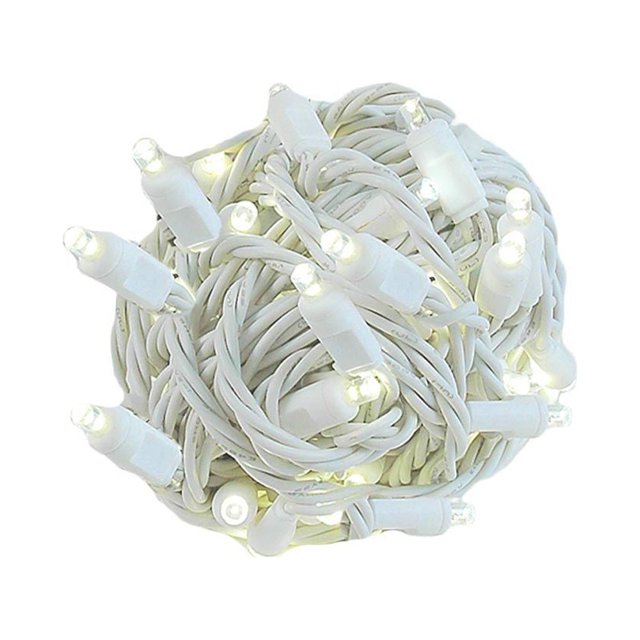 Novelty Lights 50 Light LED Twinkle Christmas LED Mini Light Set, Outdoor Fairy Wedding String Lights, Warm White, Green Wire, 25 Feet