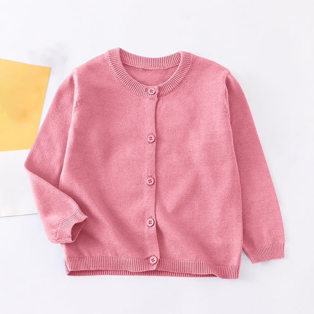 Cowsor Little Girl Knit Cardigan Sweater - Toddler Button Down School Uniforms Cardigan