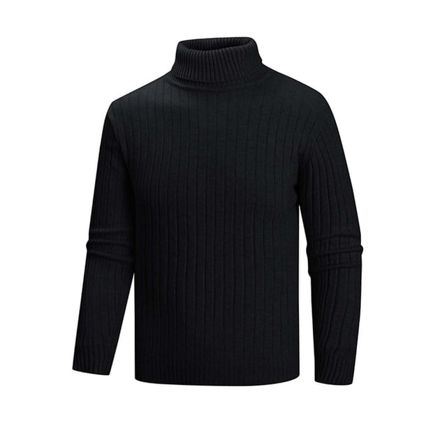 fatyb Chandail pour Hommes à Col Roulé Décontracté Tricoté Extensible à Manches Longues Hauts Chauds d'Automne Hiver pour Hommes